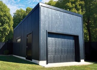Interior of Backyard Man Cave Annex Garage Design Prefab Kit i