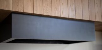 black stove hood in a kitchen
