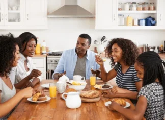 family teenage children eating breakfast 600nw 714537895.jpg