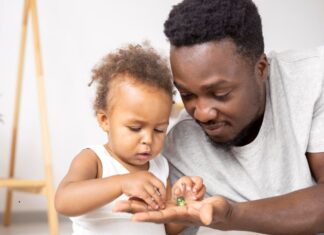 father and little daughter