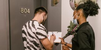 receiving a flower delivery