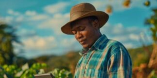 black man harvesting vegetables