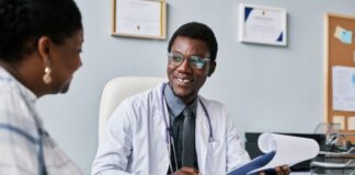 doctor reviewing medical