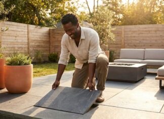 extend your style outdoors with coordinating tile pavers